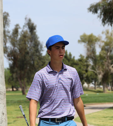 Dash Polo - Pink with Navy & Green