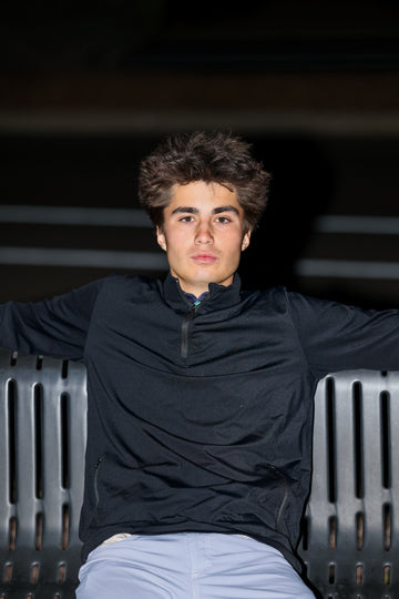 Black Nylon Spandex Q Zip