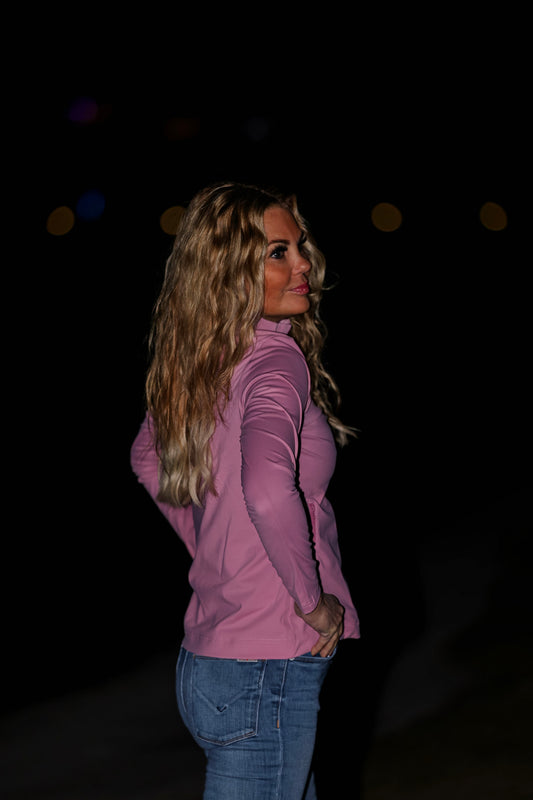 Pink Nylon Spandex Q Zip