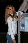 White Nylon Spandex Q Zip