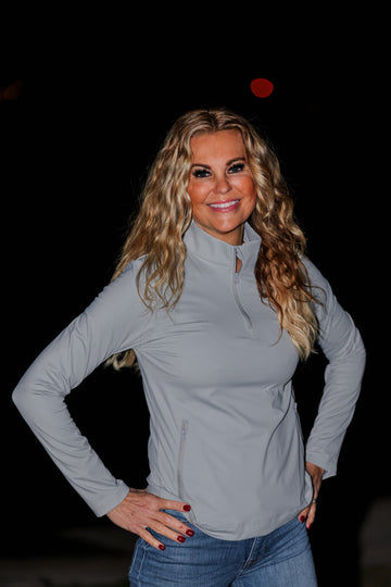 Gray Nylon Spandex Q Zip