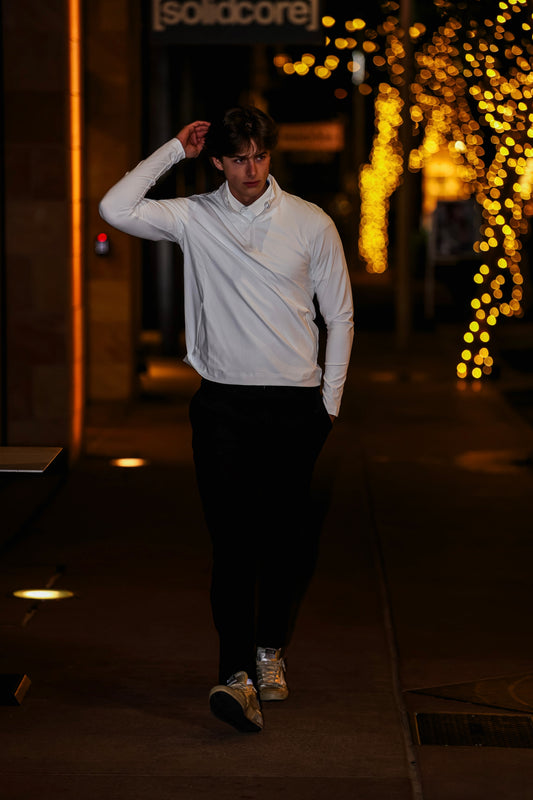 white Nylon Spandex Q Zip