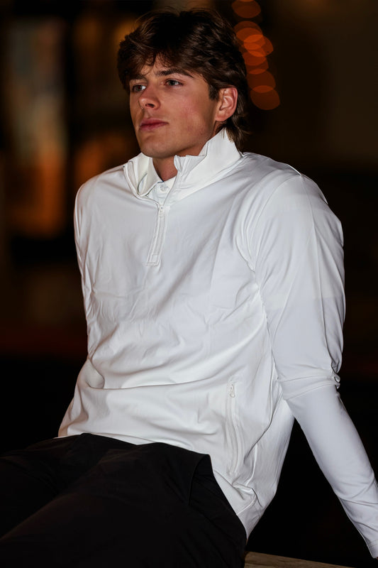 white Nylon Spandex Q Zip