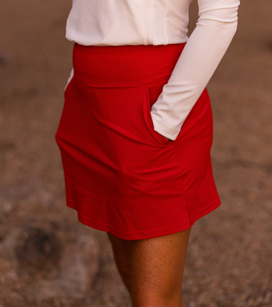 Red Fore Pocket skort