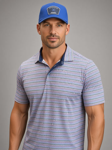 Dash Polo - Pink with Navy & Green