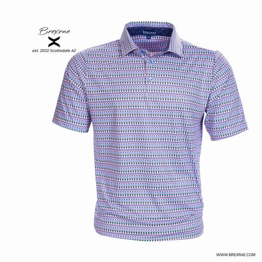 Dash Polo - Pink with Navy & Green
