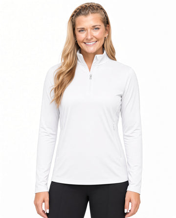 White Nylon Spandex Q Zip
