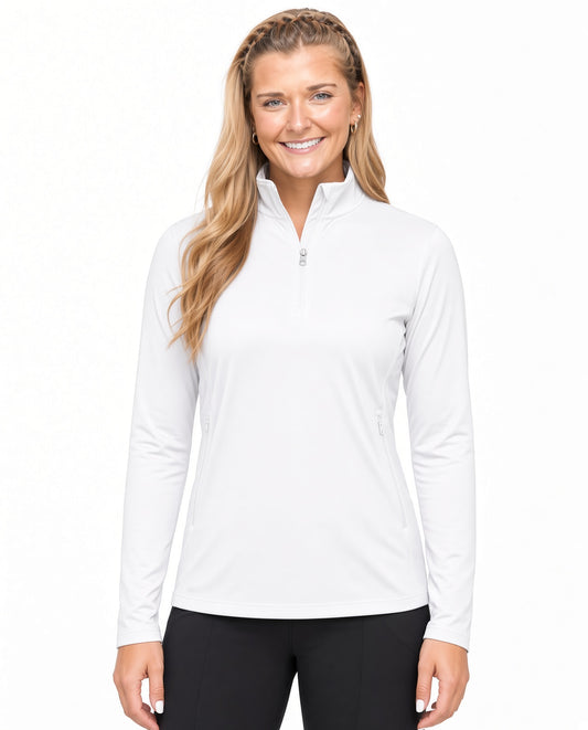 White Nylon Spandex Q Zip