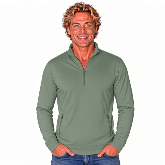 Green Nylon Spandex Q Zip