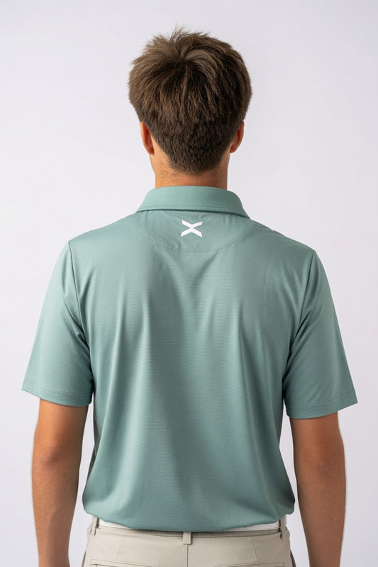 Sage Green Mesh Performance Polo