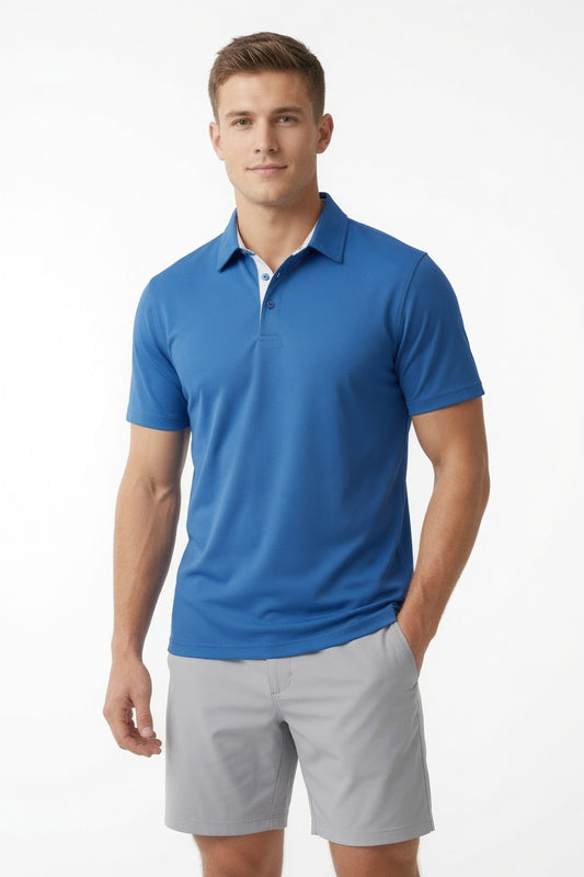Coastal Teal Mesh Performance Polo